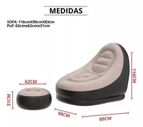 SILLON INFLABLE CON APOYA PIES